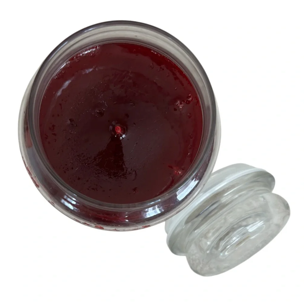 Yankee Candle Jar Holly & Red Currant Vintage Black Band Holiday Dark Red 22 Oz